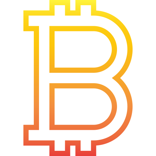 signo de bitcoin srip Gradient icono