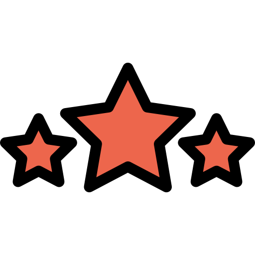 Three stars Kiranshastry Lineal Color icon