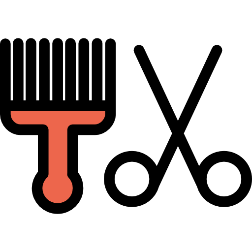 peluquero Kiranshastry Lineal Color Orange icono