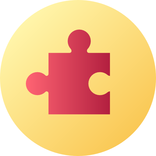 puzzle Flat Circular Gradient icona
