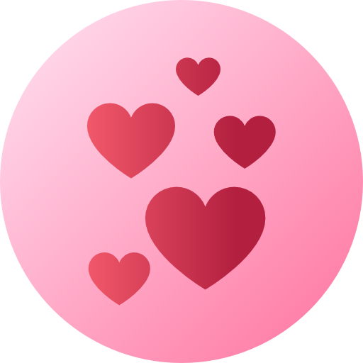 Hearts Flat Circular Gradient icon