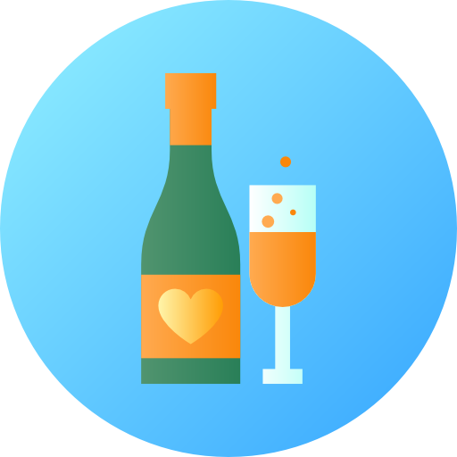 Champagne Flat Circular Gradient icon