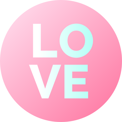 miłość Flat Circular Gradient ikona