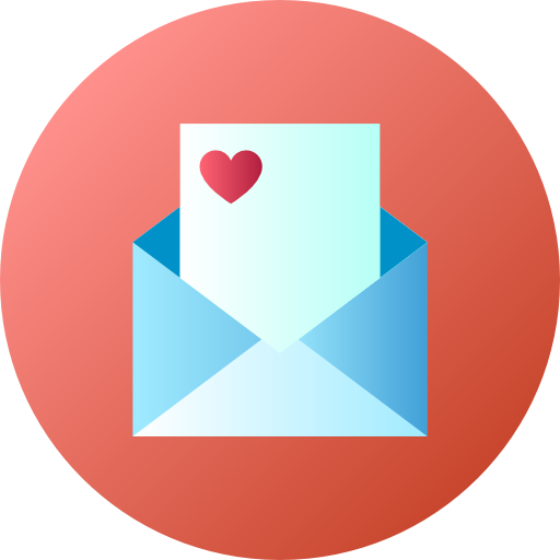 Love letter Flat Circular Gradient icon