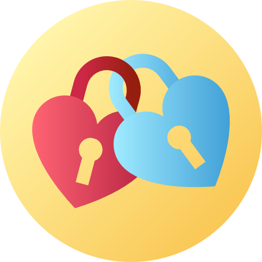 Locked Flat Circular Gradient icon
