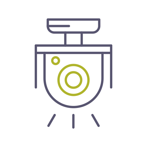 cámara de seguridad Generic color outline icono