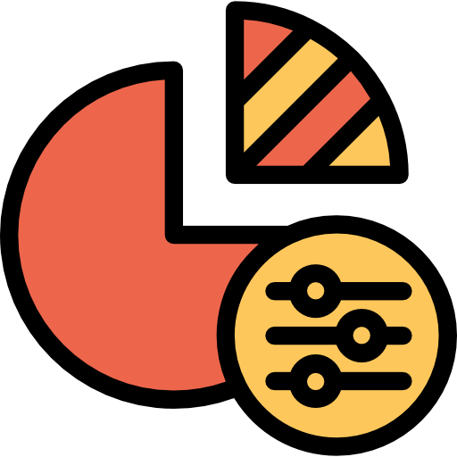 wykres kołowy Kiranshastry Lineal Color Orange ikona