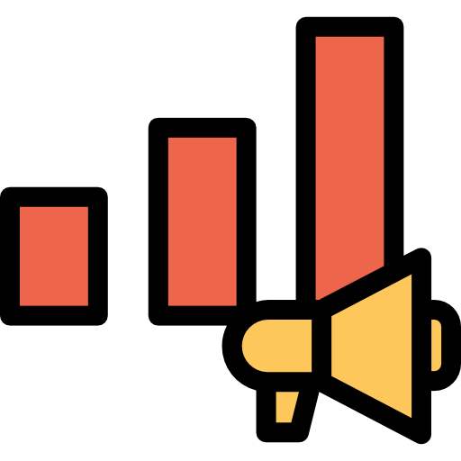 gráfico de barras Kiranshastry Lineal Color Orange Ícone