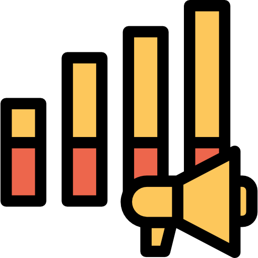 wykres słupkowy Kiranshastry Lineal Color Orange ikona