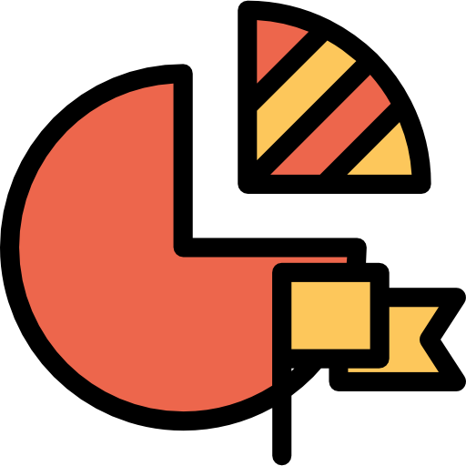 cirkeldiagram Kiranshastry Lineal Color Orange icoon