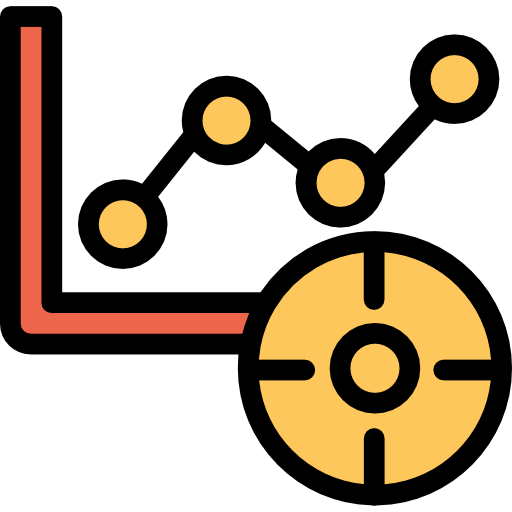 Line chart Kiranshastry Lineal Color Orange icon