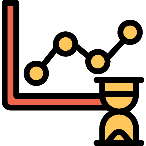 wykres liniowy Kiranshastry Lineal Color Orange ikona