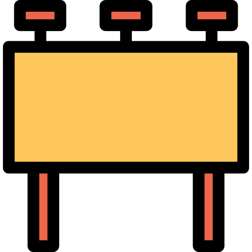 aanplakbord Kiranshastry Lineal Color Orange icoon