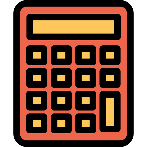 rekenmachine Kiranshastry Lineal Color Orange icoon