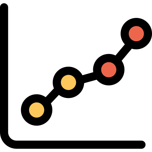gráfico de linha Kiranshastry Lineal Color Orange Ícone