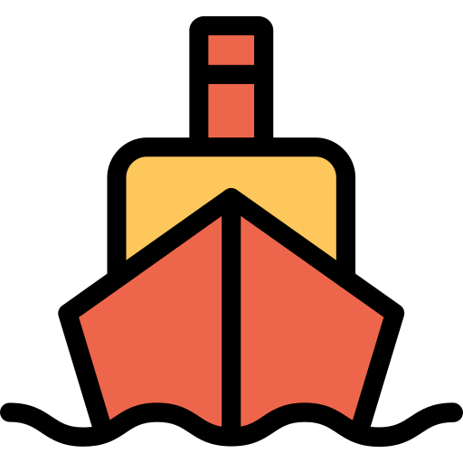 schip Kiranshastry Lineal Color Orange icoon