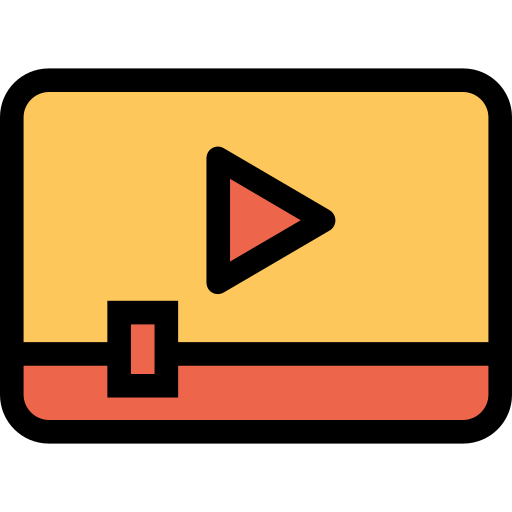video speler Kiranshastry Lineal Color Orange icoon