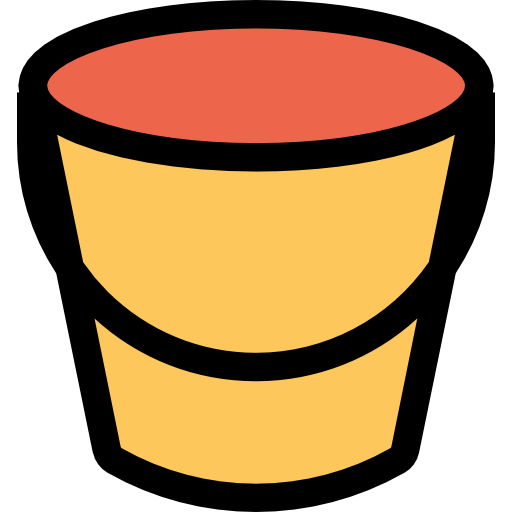 Bucket Kiranshastry Lineal Color Orange icon