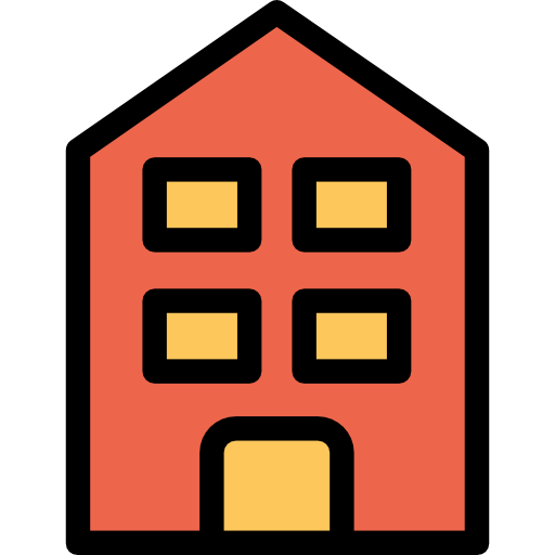 建物 Kiranshastry Lineal Color Orange icon