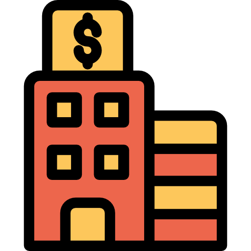 bank Kiranshastry Lineal Color Orange icon