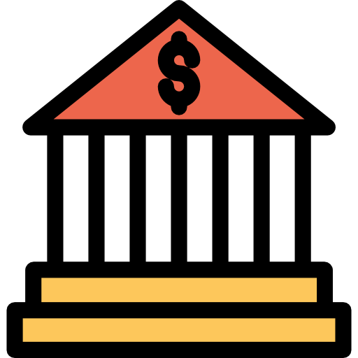 Bank Kiranshastry Lineal Color Orange icon
