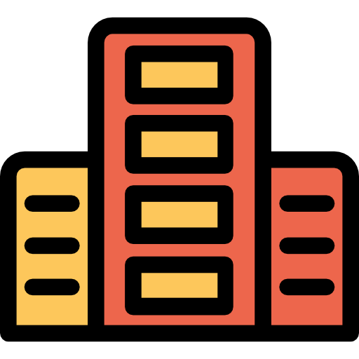 edificio Kiranshastry Lineal Color Orange icona