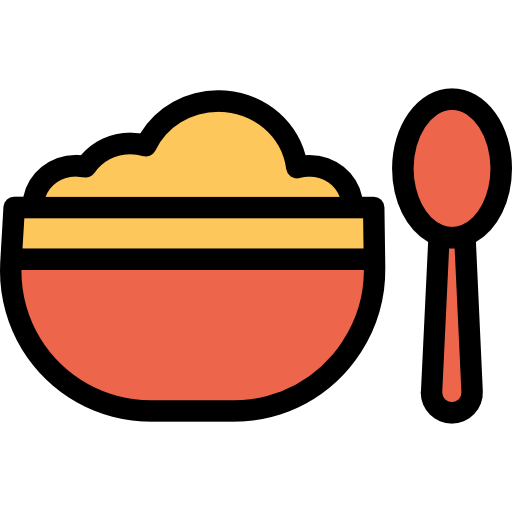 cibo per bambini Kiranshastry Lineal Color Orange icona