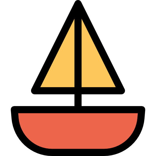 barco a vela Kiranshastry Lineal Color Orange Ícone