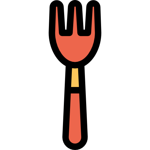 Fork Kiranshastry Lineal Color Orange icon