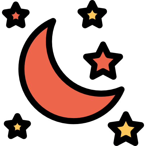noc Kiranshastry Lineal Color Orange ikona