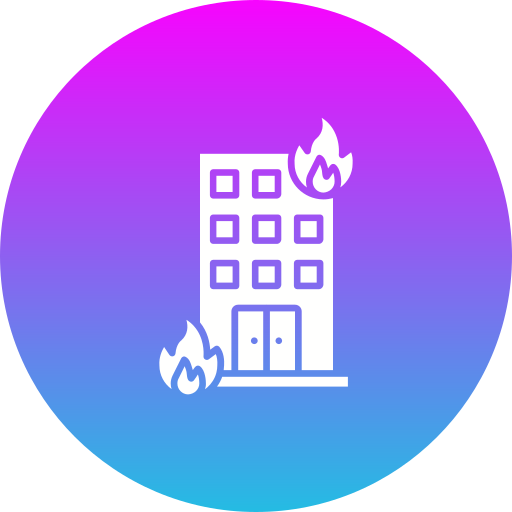 Building on fire Generic gradient fill icon