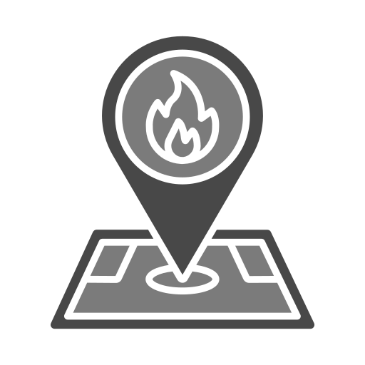 lokalizacja pożaru Generic color fill ikona