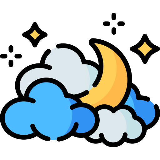 noche nublada Special Lineal color icono
