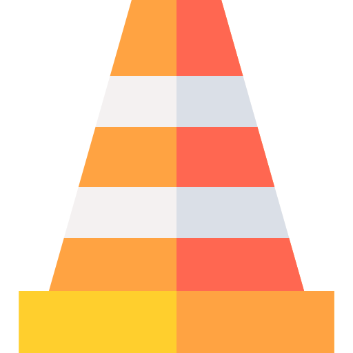cono de tráfico Basic Straight Flat icono