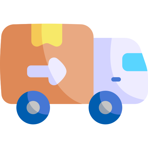 camión en movimiento Kawaii Flat icono
