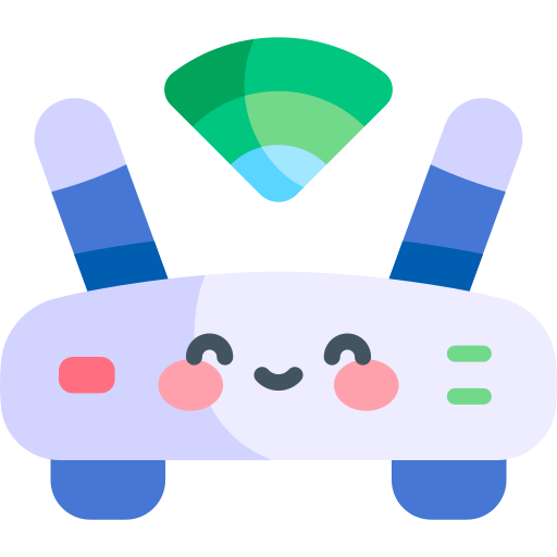 router bezprzewodowy Kawaii Flat ikona