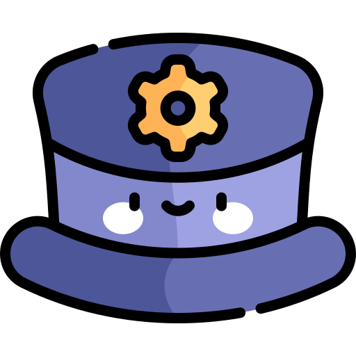 Top Hat Kawaii Lineal color icon