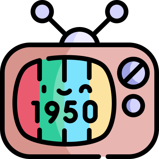 ekran telewizora Kawaii Lineal color ikona