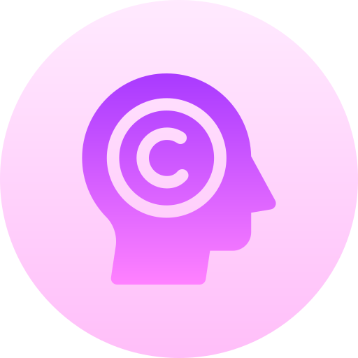 diritto d'autore Basic Gradient Circular icona