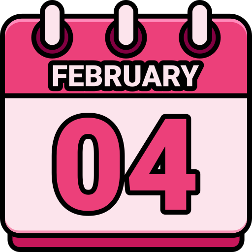 4 de febrero Generic color lineal-color icono