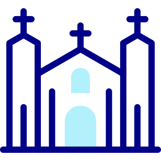 教会 Detailed Mixed Lineal color icon
