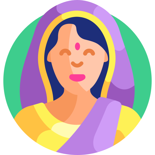 indiase vrouw Detailed Flat Circular Flat icoon