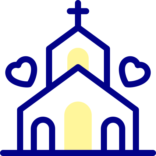 예배당 Detailed Mixed Lineal color icon