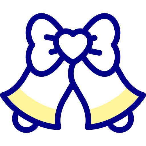 웨딩 벨 Detailed Mixed Lineal color icon