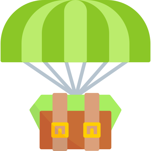 entrega por paracaídas Generic color fill icono