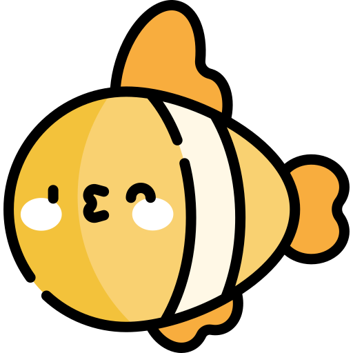 물고기 Kawaii Lineal color icon