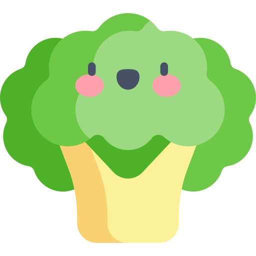 broccoli Kawaii Flat icona
