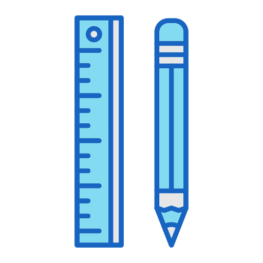 눈금자와 연필 Generic color lineal-color icon