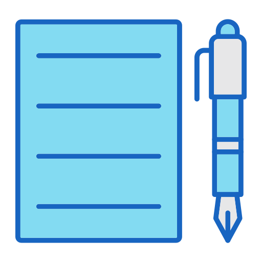 Ручка и бумага Generic color lineal-color иконка