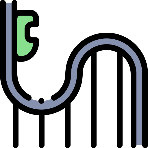 montagnes russes Detailed Rounded Lineal color Icône